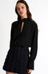 Bow-Tie Neck Silk Blouse - 52351-62-800 02 / 800 Caviar / 100% SILK